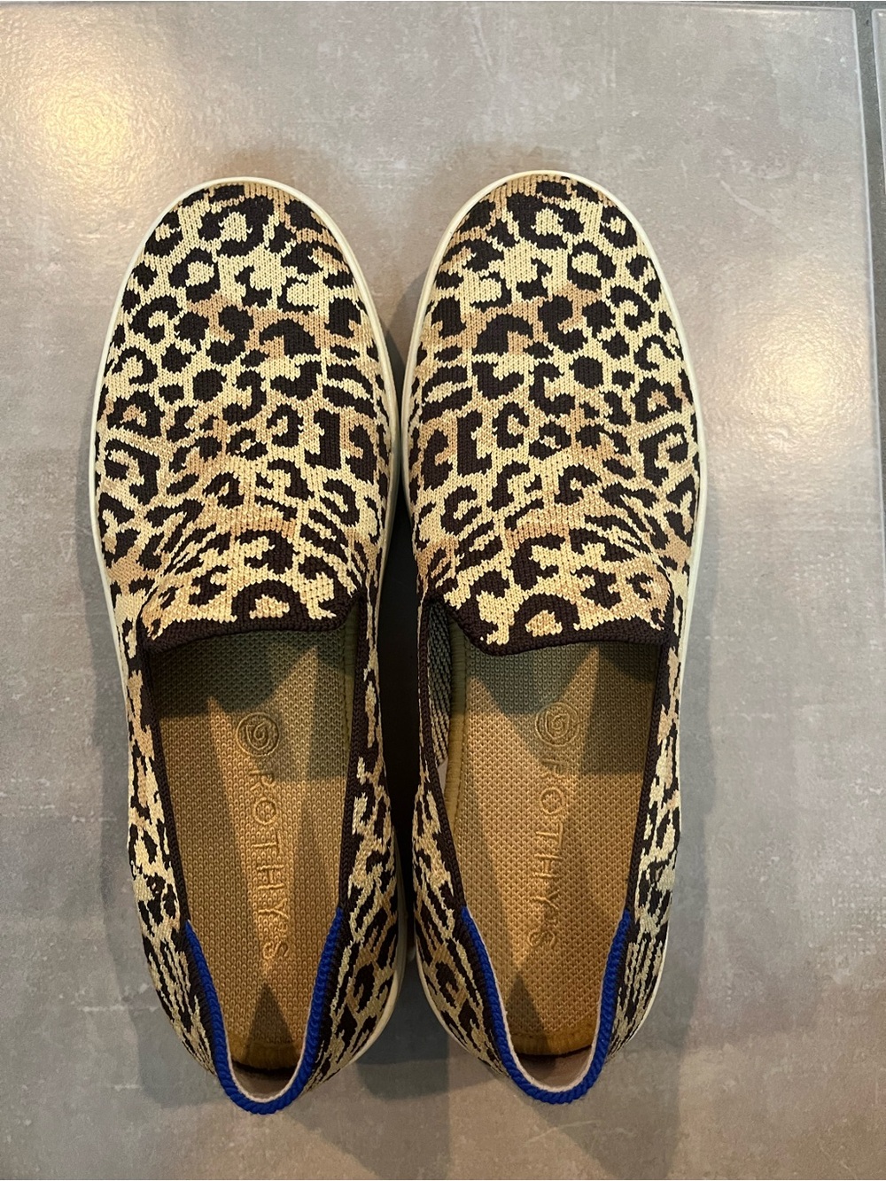 Rothy's Leopard Print Slip-On Sneakers in camo cat